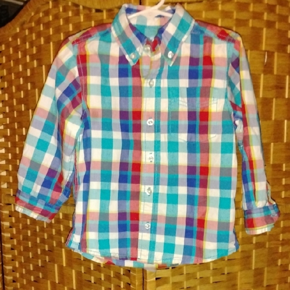 JK Designs Colorful Checkered Button Down Shirt
